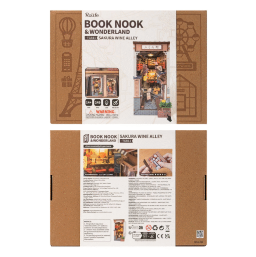 Rolife Book Nook Shelf Insert - Sakura Wine Alley - Image 5